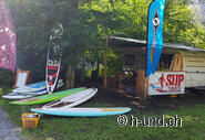 SUP station at Lake Walen, directly at the Gäsi camp site.